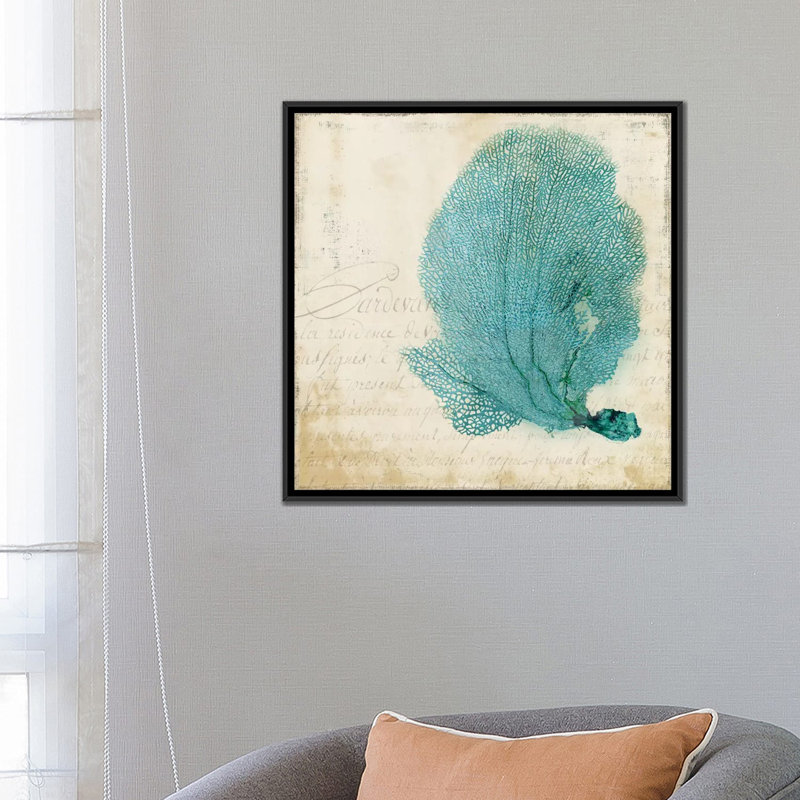 Blue Coral II par PI Studio - Giclée sur toile tendue avec châssis, H 18 po x l 18 po x P 1,5 po, Toile avec cadre noir