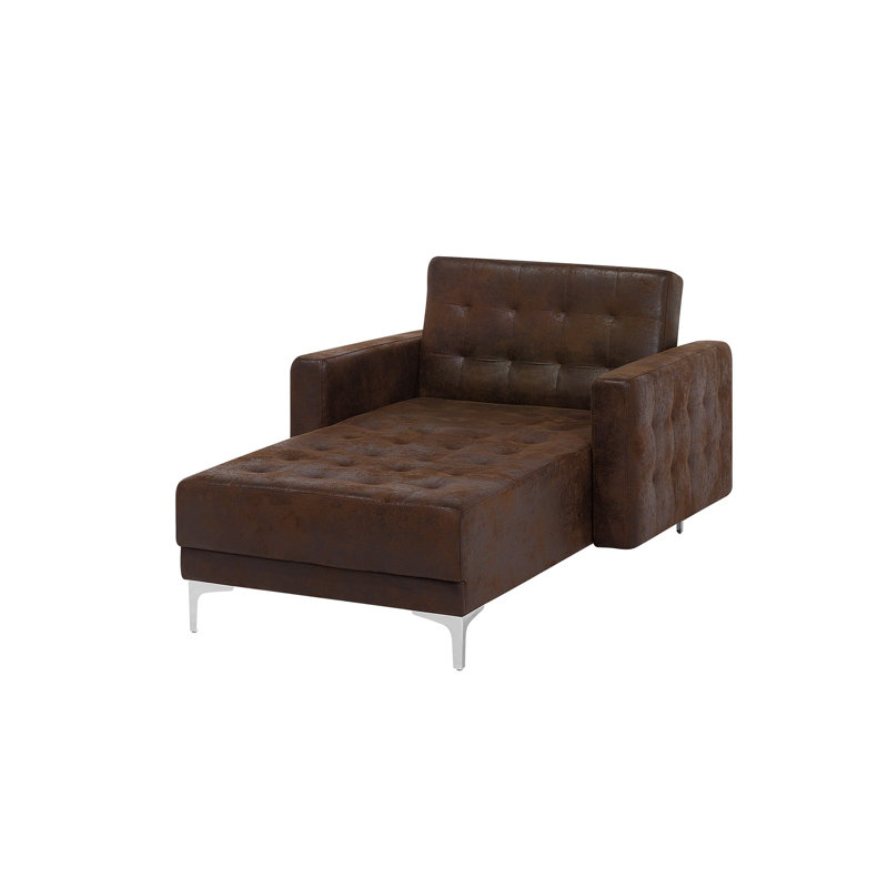 Finnegan Upholstered Chaise Lounge, Brown