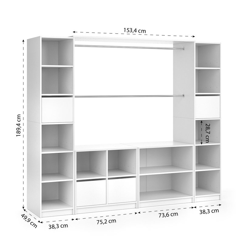 Blytheville 225.4cm Closet System