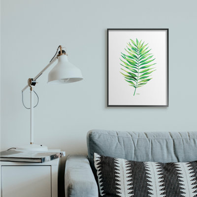 Palmier vert minimaliste plante tropicale sur fond blanc