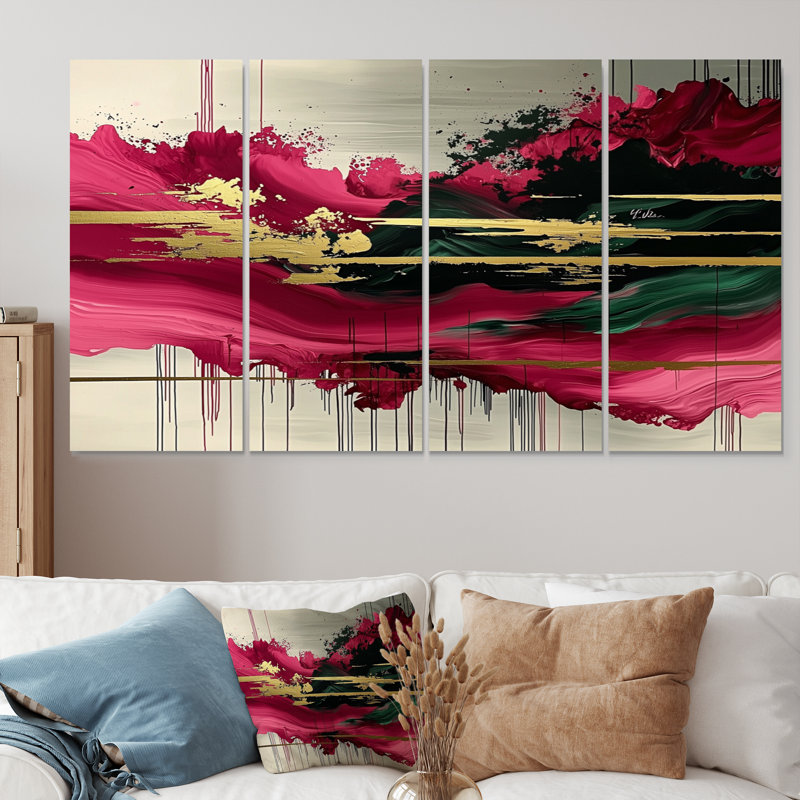 Cheshunt - art mural abstrait - décoration murale moderne, 4, H 28 po x l 48 po