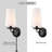 Portofino Black Hard-Wired & Plug In Wall Sconce Fabric Shade Set Of  2-732479707