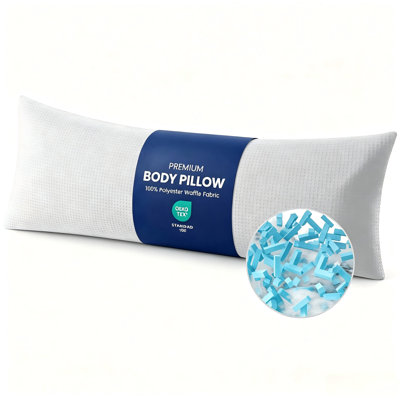 Oreiller pour le corps en mousse viscoélastique gaufrée ZonLi (20 po x 54 po)