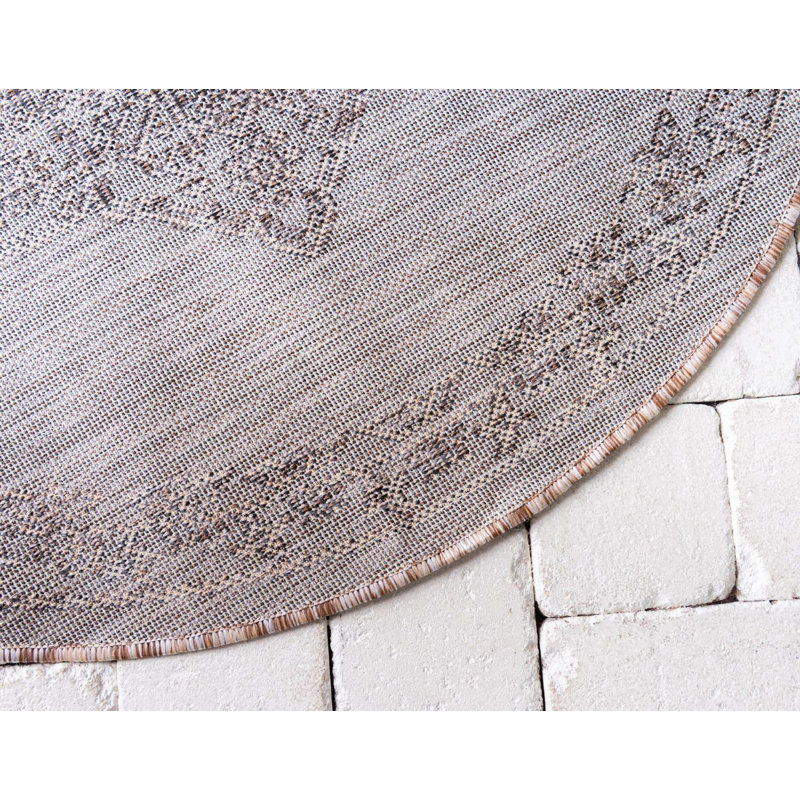 Tapis transitionnel Tollefson couleur chameau, Carré 7 pi 10 po