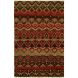 Donquell Wool Southwestern Area Rug in Red