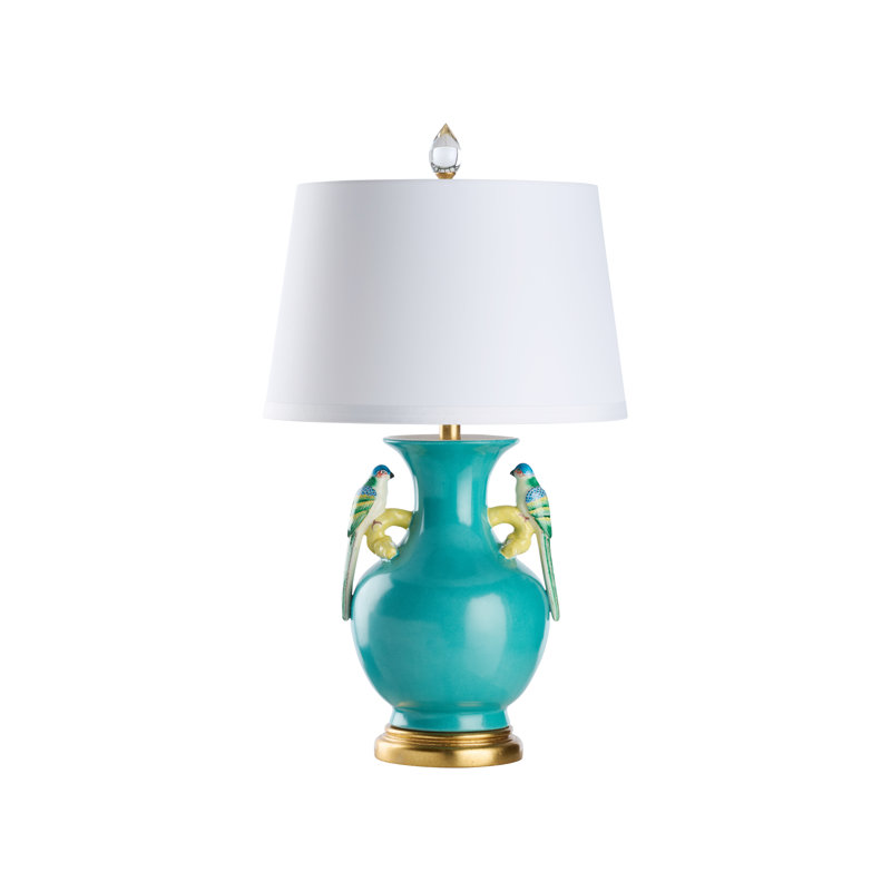 Tori 30" Table Lamp, Blue Glaze
