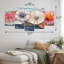 Oursin coloré et sérénade de fleurs - décoration murale oursin - diamant moderne art mural