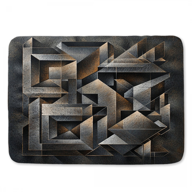 Tapis de bain géométrique abstrait pour salle de bain Art déco, L 34 po