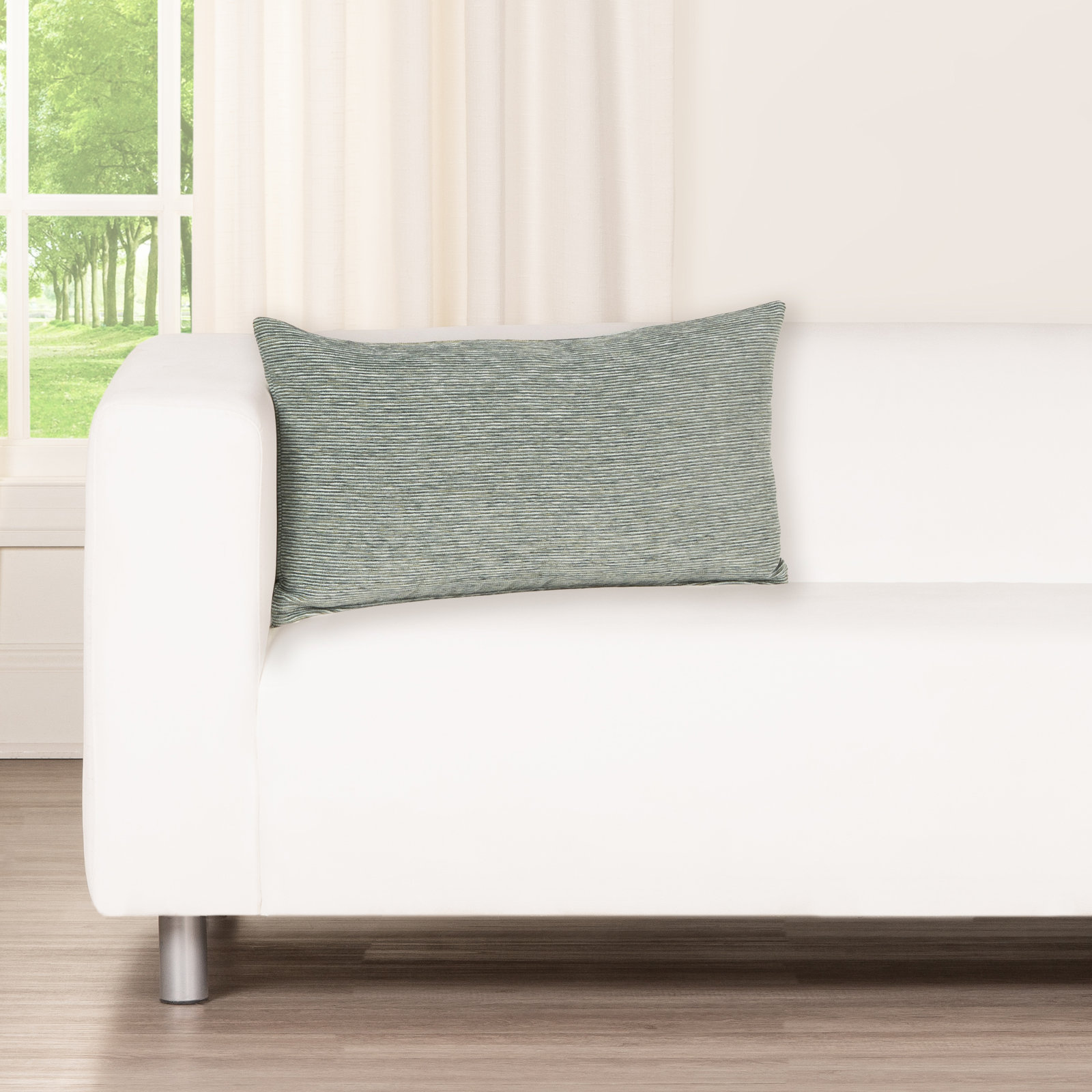 Barnaby Throw Pillow, Polyfill, 21" x 12", Azure