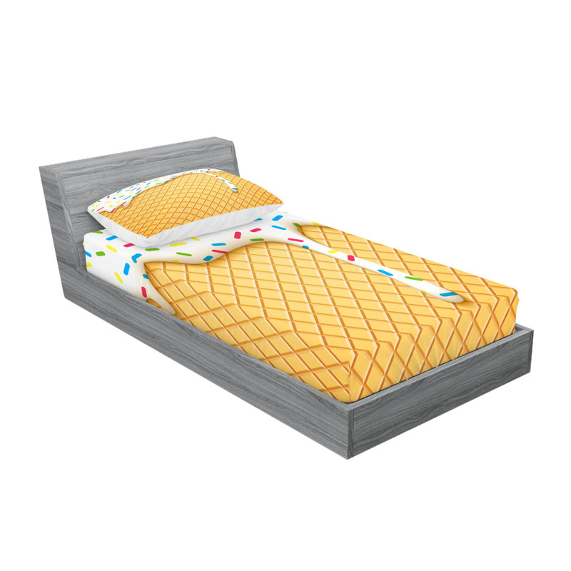 Multicolore drap-housse et coussin décoratif Ambesonne, Ensemble de draps pour lit simple + 5 pièces supp