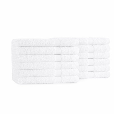 UltraSoft Quick-Dry Cotton Hand Towels - Pack of 12, Lightweight & Absorbent, Perfect for Home, Spa, Resort, and Shower, 16 x 27 in, White