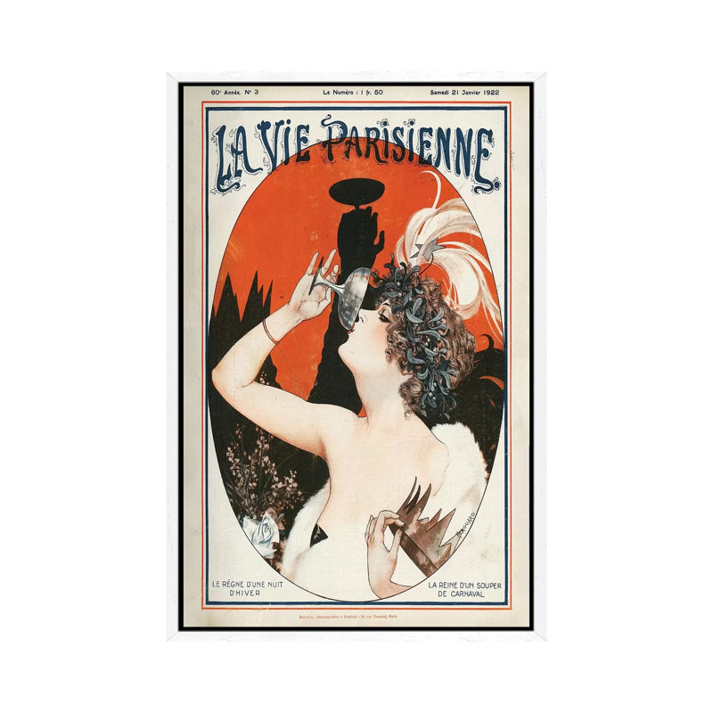 1922 La Vie Parisienne Magazine Cover by Cheri Herouard - Gallery-Wrapped Canvas Giclée on Canvas, 66.04 cm H x 45.72 cm W