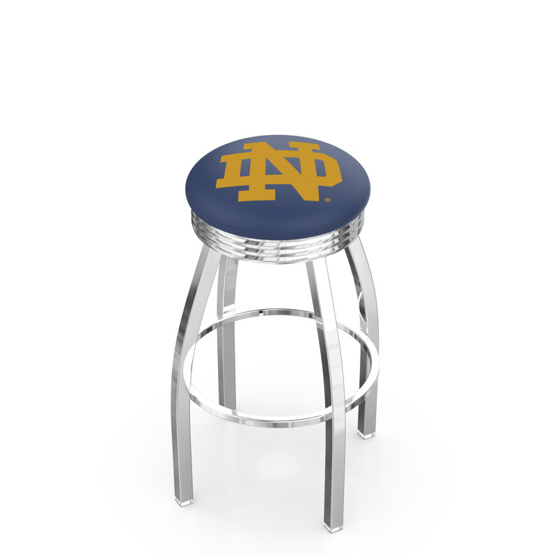 Tabouret de bar Logo Series, Tabouret de bar d'une hauteur de siège de 30 po, Noir soudé uni, Notre Dame (ND)