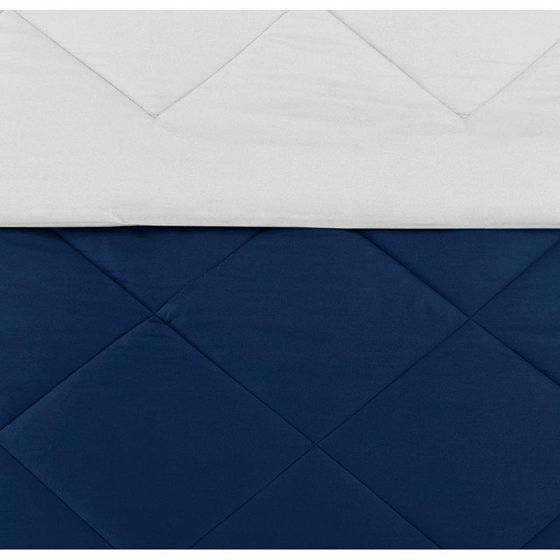 Tommy Polyester Box Stitch Comforter, Navy, King Comforter