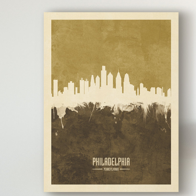 « philadelphia pennsylvanie brown brown », impression sur toile tendue, H 24 po x l 18 po x P 2 po
