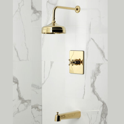 Robinet de baignoire et de douche à pression équilibrée à poignée simple Kingston Brass Metropolitan