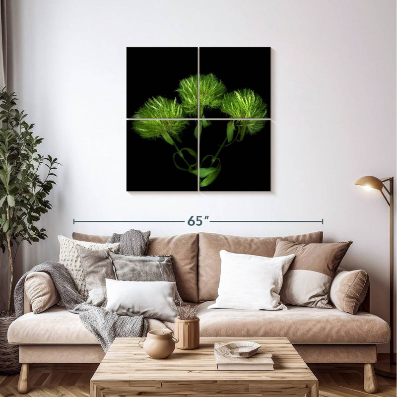 Harnek Green Pompons, H 38 po x l 38 po
