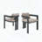 Aluminum Dining Chair Set of 2 – Black Finish with Beige Cushion for Outdoor Patio-1101370259
