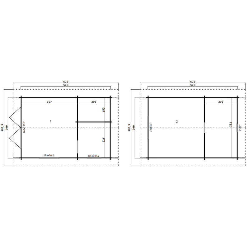 Lasita Caroline 2.3 - 19 x 13 Ft. Premium Log Cabin With Loft And Tempered Double Glazed Doors (40mm)
