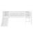 Twin Loft Bed with Storage Shelves, Solid Wood, LED Lights & Full-Length Guardrails – No Box Spring Needed, White-1517718886-1517718885