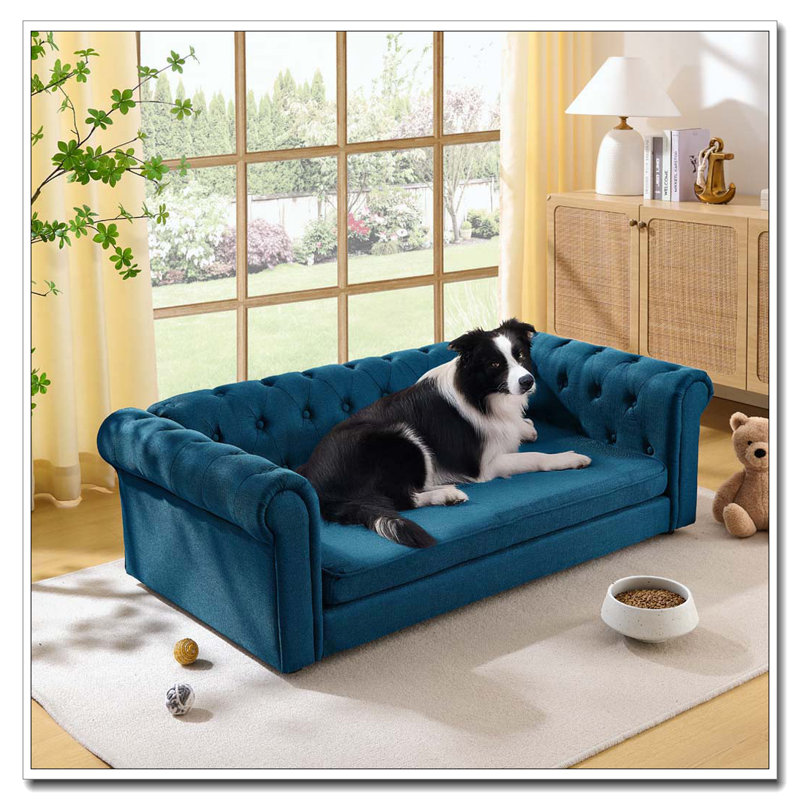 Lit rectangulaire pour chien, canapé-lit pour chien, Bleu très foncé