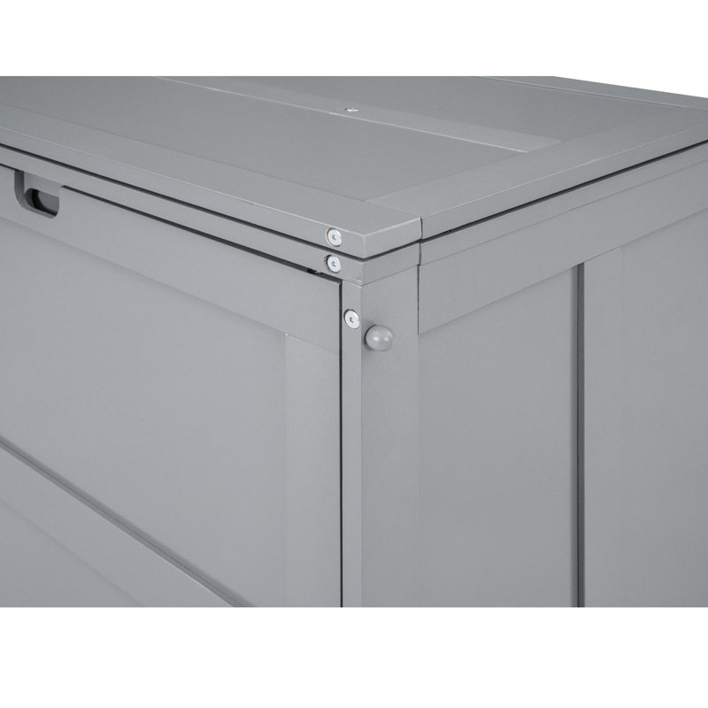 Grand lit de bureau rotatif gris pour chambre à coucher, peu encombrant avec table de bricolage, Gris