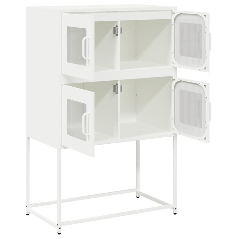Highboard 68X39x107 Cm Steel, White