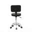 Tabouret de salon - Hauteur réglable avec dossier, cuir de polyuréthane pivotant à 360 ° et fer chromé, antidérapant pour le salon / la maison / le bureau