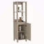 Armoire en lin à porte simple H 59 po, deux tablettes intérieures, deux tablettes ouvertes-121089111