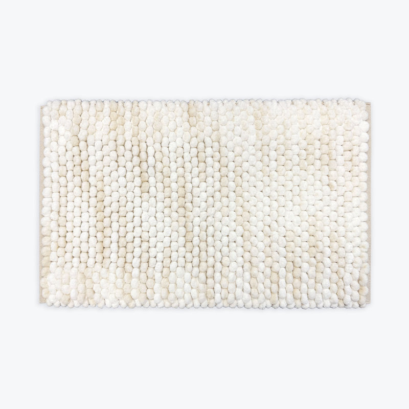 Rozelia Cotton Blend Non-Slip Bath Mat, Beige