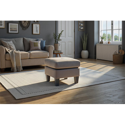 Swansea Gray Faux Leather Ottoman