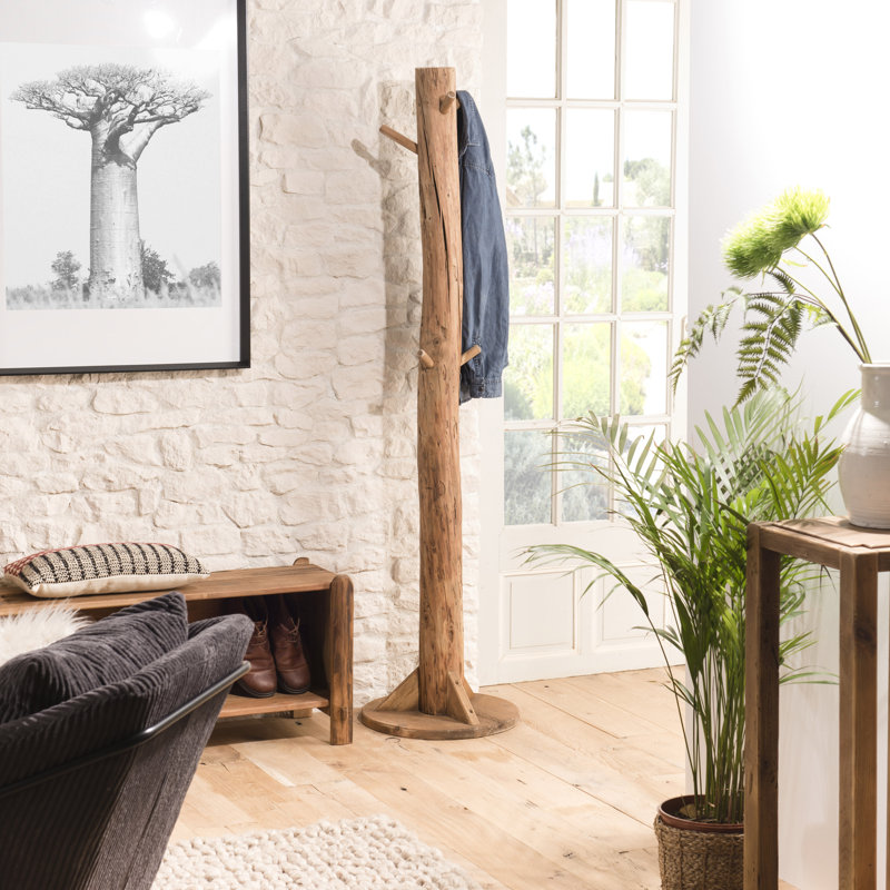 Cassady Solid Wood Freestanding 5 - Hook Coat Stand