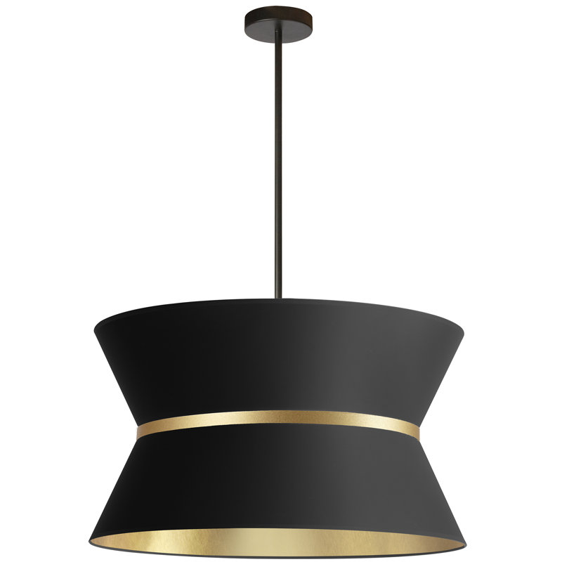 Abdoulaziz 4 - Light Unique/Statement Pendant, Matte Black, Black/Gold