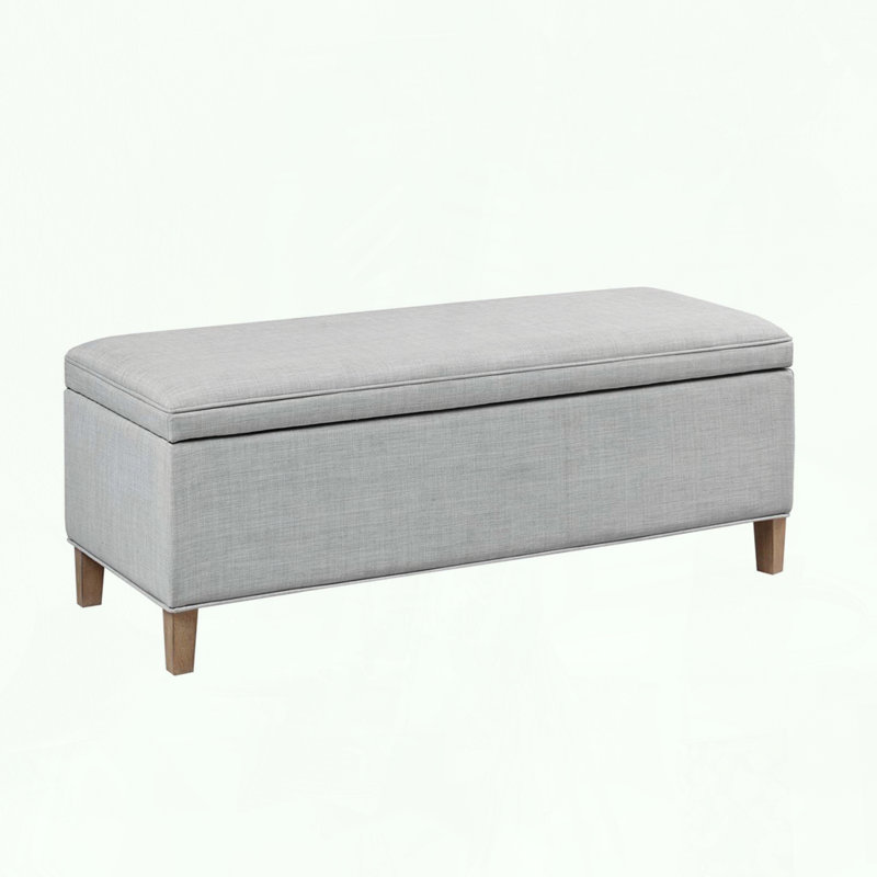 Rectangular Soft Close Storage Bench with Grey Finish