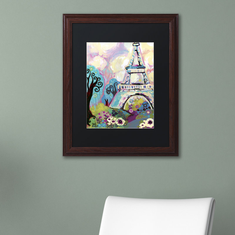 'La Dame De Fer' Framed Painting Print, Black, 14" H x 11" W x 0.5" D, Brown Framed