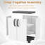 Armoire de rangement, buffet autoportant avec 2 portes et tablettes gris et blanc-129961287