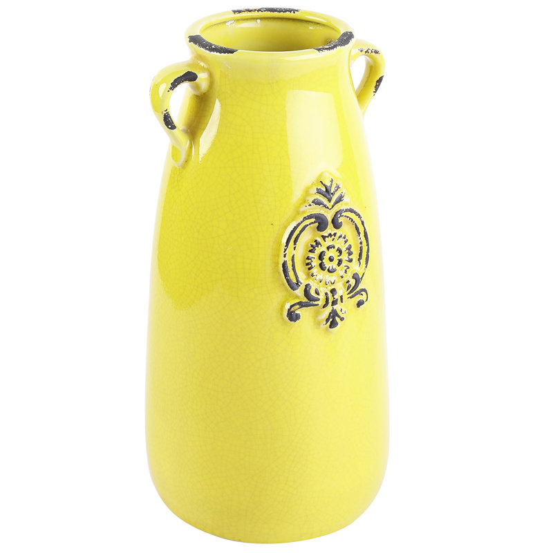 27.9cm Ceramic Table Vase, Yellow