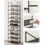 Range-chaussures, étagère à chaussures à 10 niveaux, rangement pour chaussures, peu encombrant, structure en métal, tablettes en tissu non tissé-711143807
