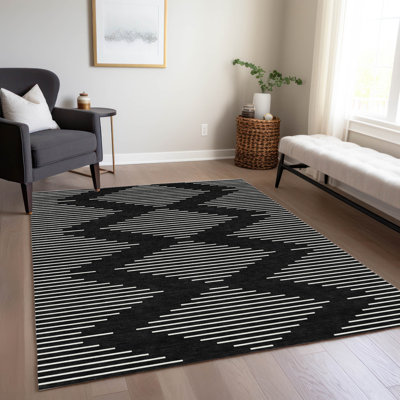 Tapis intérieur / extérieur noir Velina 