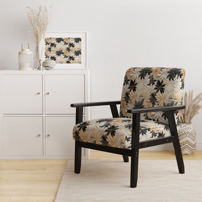 Chaise blanche avec accoudoirs rembourrés blanc et noir minimaliste Serenity