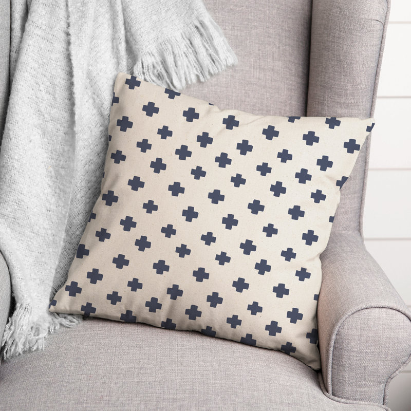 Housse et insert de coussin carré extérieur Swiss Cross 2, Bleu, 16 po x 16 po