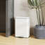 20L Kitchen Bin with Soft-Close Lid and Stay-Open Function 34.2*30.6*44.2 cm Metal 1 Piece Pedal Bin Cream Stay-Open Lid
