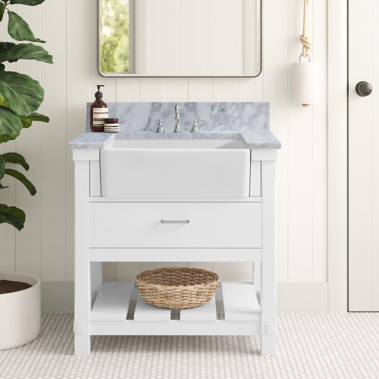 Jillian 54 Double Bathroom Vanity Set Sand & Stable Base Finish: White Wash