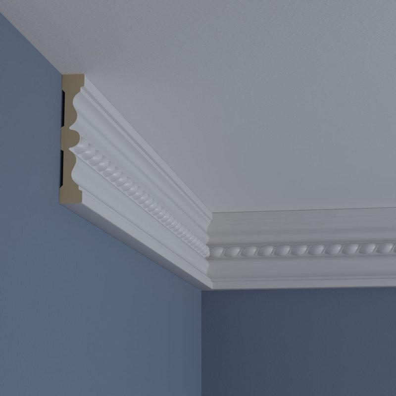 Primed Architectural Rope Crown Moulding 5" x 7/8" x 94-1/2"