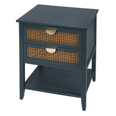 2 Side Table Featuring - End For Study. Solid Wood Veneer, Metal Handle, Stable, Insect & Moth Feature 2 Drawer With Natural And Luring Handle. 22.22In Depth X 16.22In Width 28In Height. For