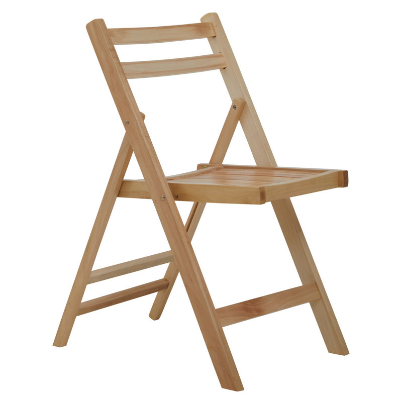 Christianson Solid Wood Patio Folding Chair Folding Chair, Natural