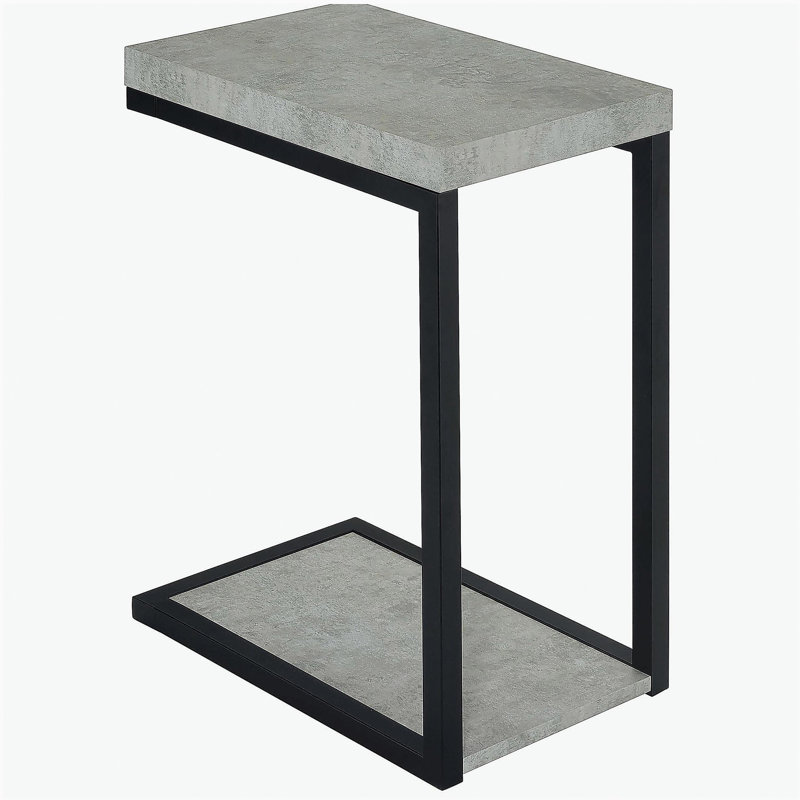 Cement and Black Snack Table