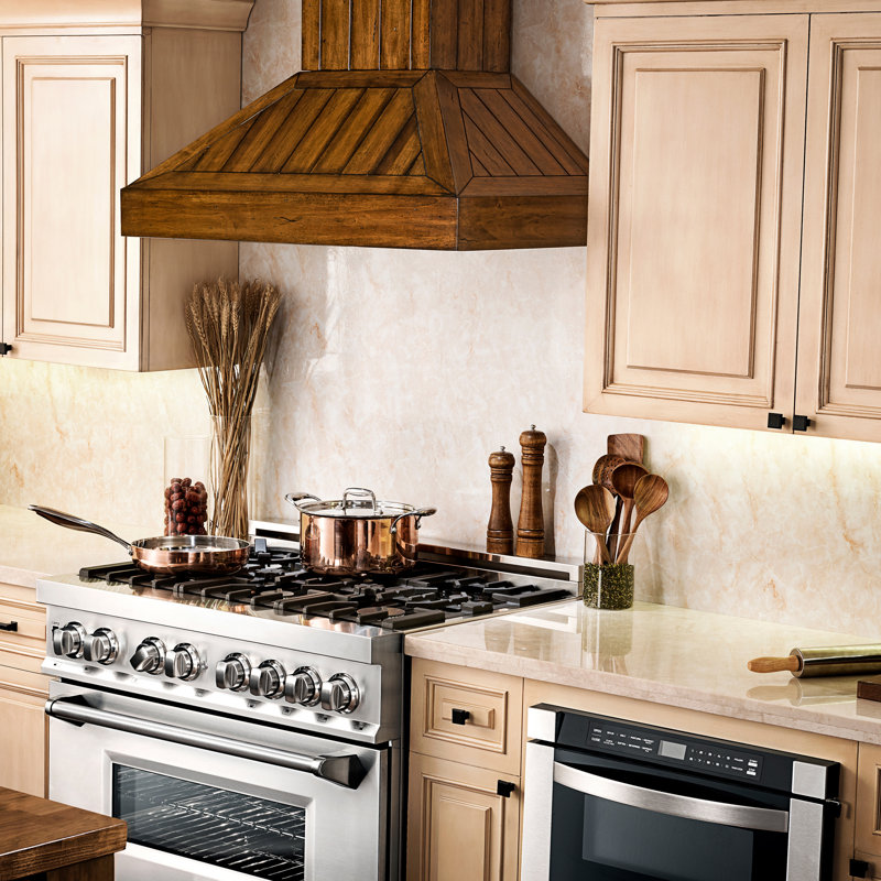 30" 400 CFM Ducted Wall Mount Range Hood, Rustic Light, 30"