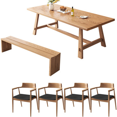 Nordic style solid wood dining table set