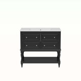 Free Standing Vanity Set with 4 Drawers,with Sink Combo